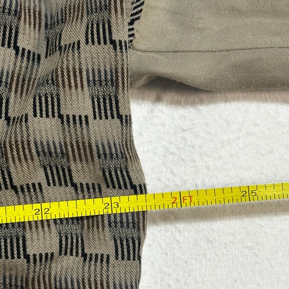 Vintage 90s 00s Mens XL Khaki Geometric Long Sleeve Button Up Shirt - Picture 3 of 4